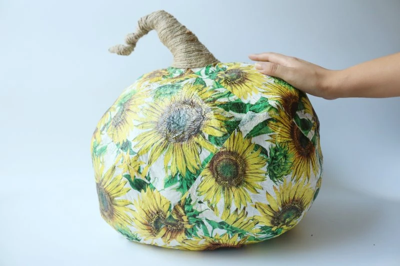 Decoupage Pumpkin with CelluClay & Rigid Wrap